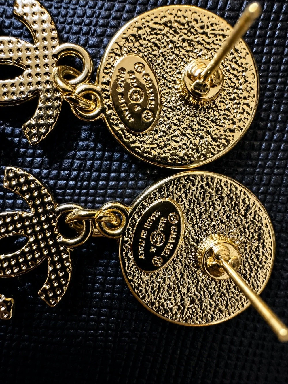 CHANEL Gold & silver Crystal CC Drop Earrings
